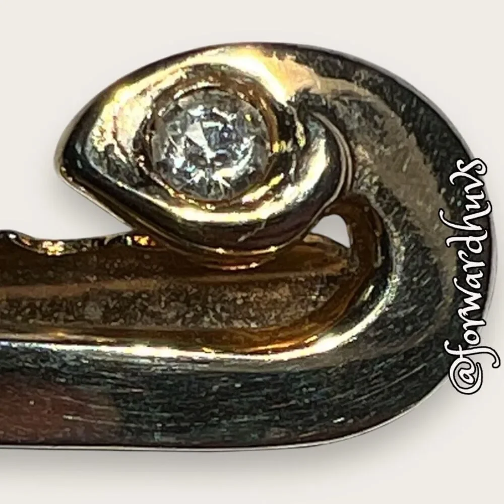 Bundle Sale 3 for $15 | Gold Tone Tie Tack With Clear Rhinestone